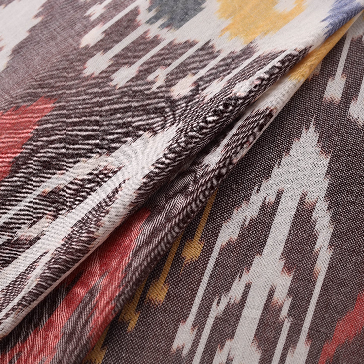 Multicolor - Pochampally Central Asian Ikat Pure Cotton Fabric 03