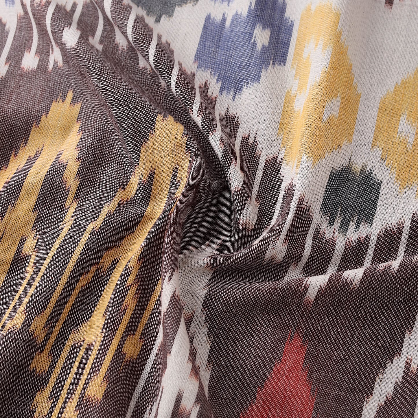 Multicolor - Pochampally Central Asian Ikat Pure Cotton Fabric 03