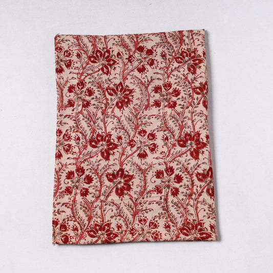 Maroon - Pedana Kalamkari Block Printed Cotton Precut Fabric (0.9 meter) 30