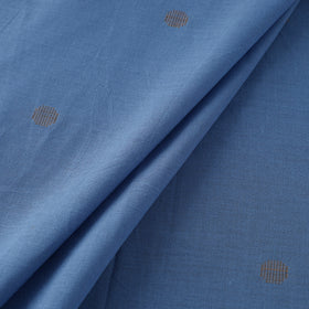 Blue - Prewashed Cotton Jacquard Fabric with Zari Border 02