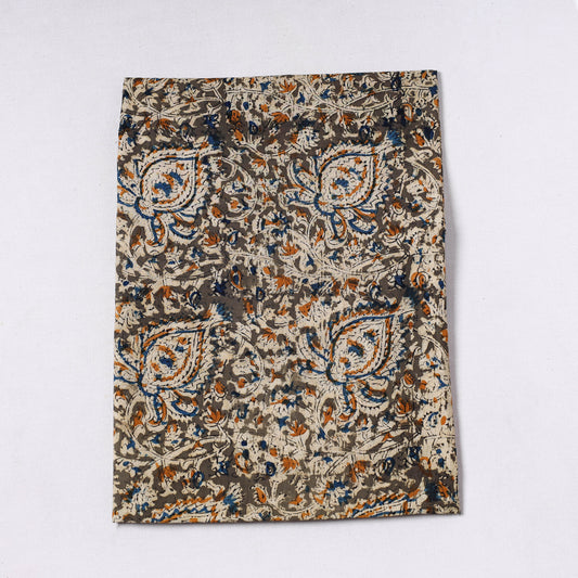 Brown - Pedana Kalamkari Block Printed Cotton Precut Fabric (0.8 meter) 31