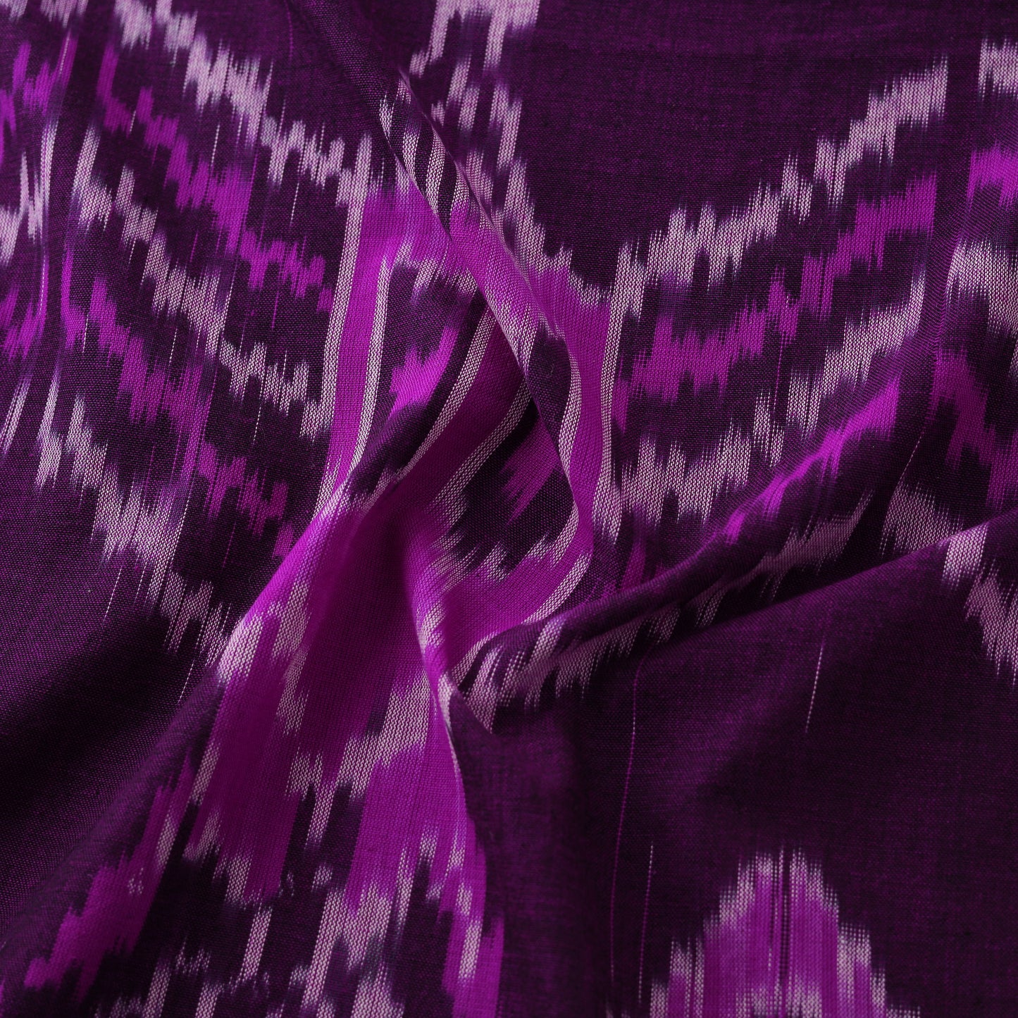 Purple - Pochampally Central Asian Ikat Pure Cotton Fabric 02