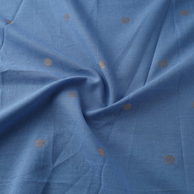 Blue - Prewashed Cotton Jacquard Fabric with Zari Border 02