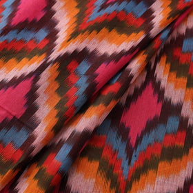 Red - Pochampally Central Asian Ikat Pure Cotton Fabric 01