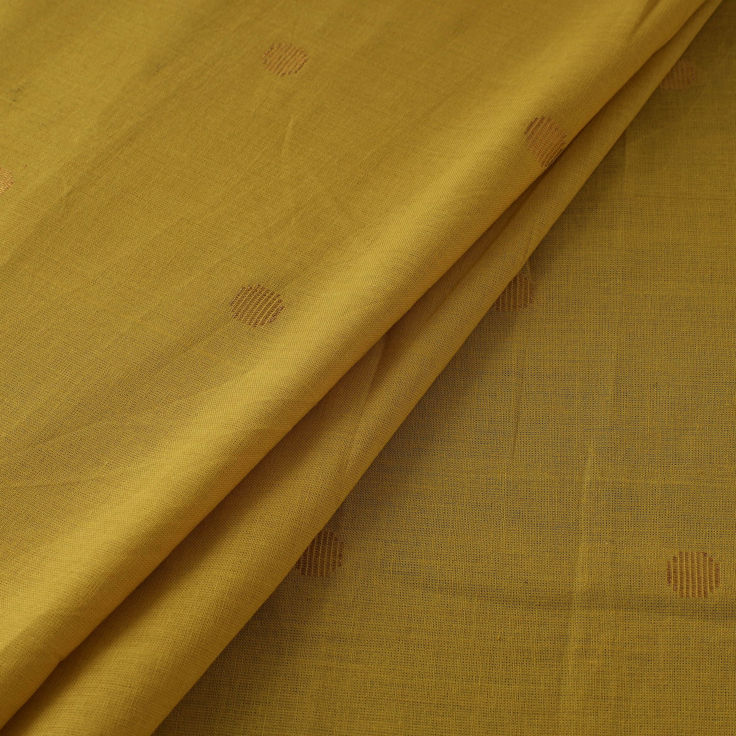 Yellow - Prewashed Cotton Jacquard Fabric with Zari Border 03