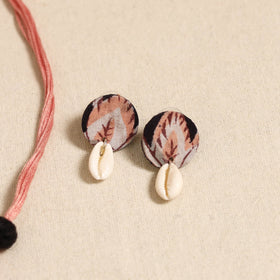 Peach - handmade fabart shell necklace set 25 - handcrafted