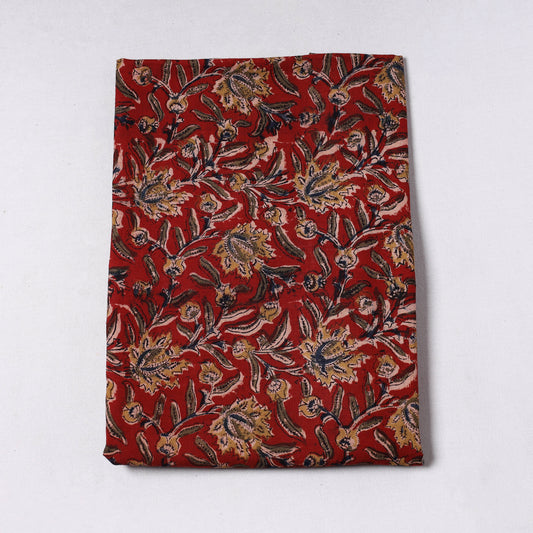 Black - Pedana Kalamkari Block Printed Cotton Precut Fabric (2.45 meter) 34