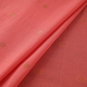 Peach - Prewashed Cotton Jacquard Fabric with Zari Border 04
