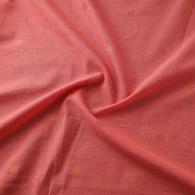 Peach - Prewashed Cotton Jacquard Fabric with Zari Border 04
