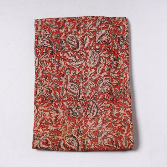 Orange - Pedana Kalamkari Block Printed Cotton Precut Fabric (1.95 meter) 36