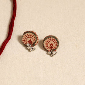 Red - handmade fabart shell necklace set 28 - handcrafted