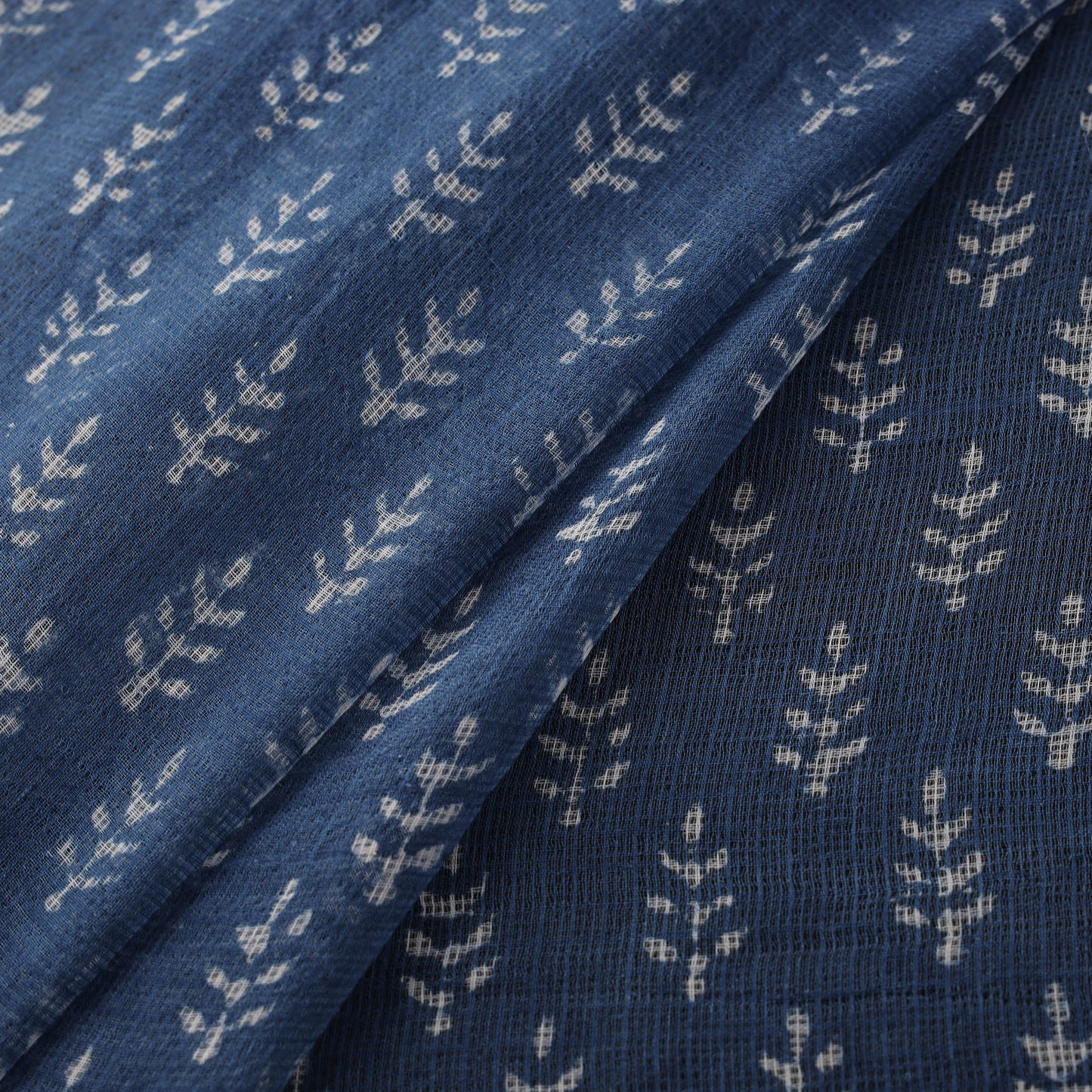 Bagru Indigo Hand Block Print Kota Doria Natural Dyed Cotton Fabric 02