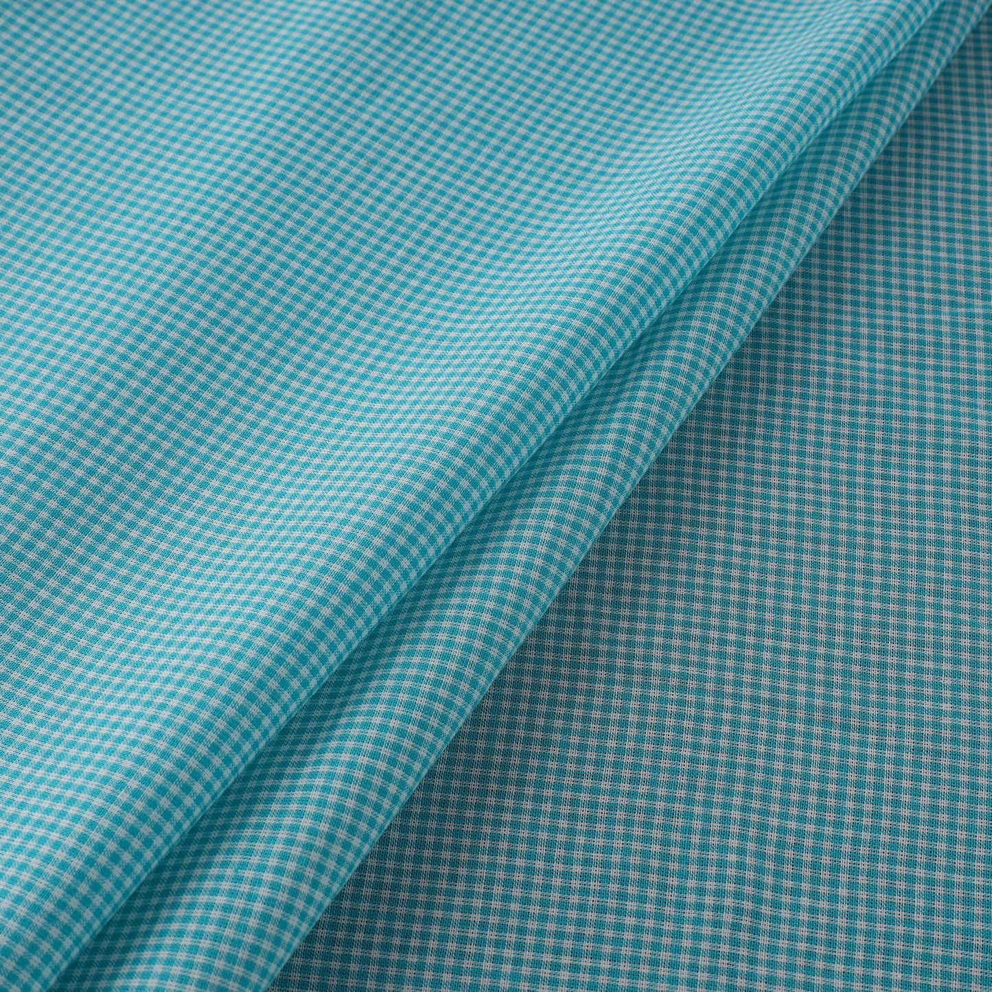 Blue - Prewashed Cotton Jacquard Checks Fabric 07