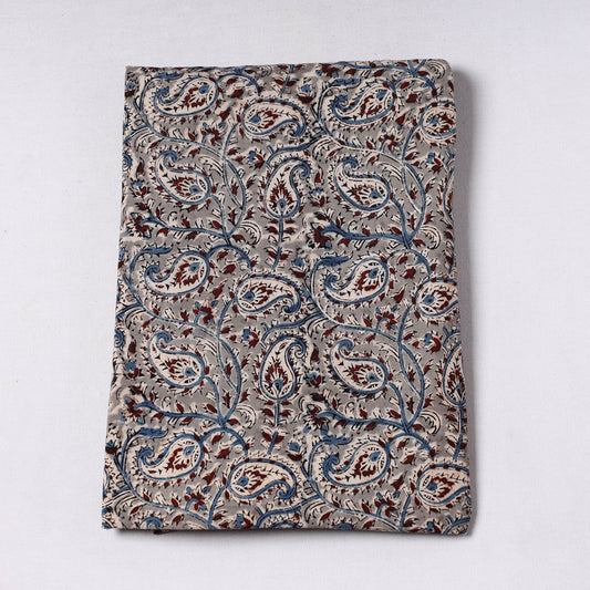 Grey - Pedana Kalamkari Block Printed Cotton Precut Fabric (2.75 meter) 39