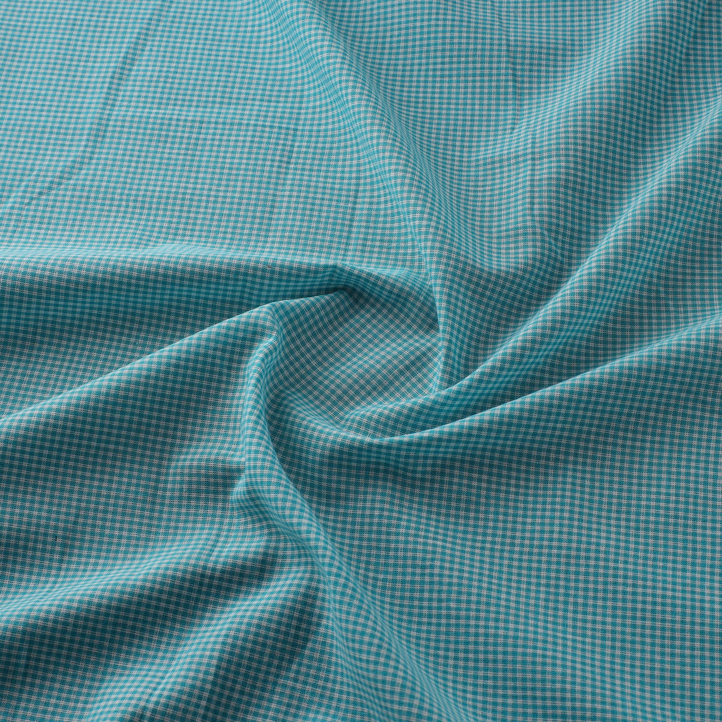 Blue - Prewashed Cotton Jacquard Checks Fabric 07