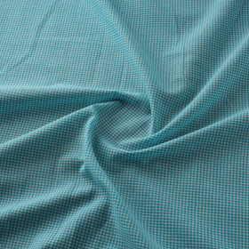 Blue - Prewashed Cotton Jacquard Checks Fabric 07