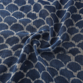Bagru Indigo Hand Block Print Kota Doria Natural Dyed Cotton Fabric 04