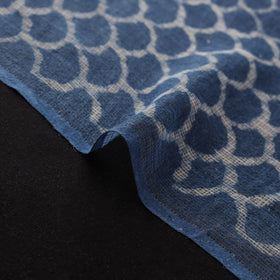 Bagru Indigo Hand Block Print Kota Doria Natural Dyed Cotton Fabric 04