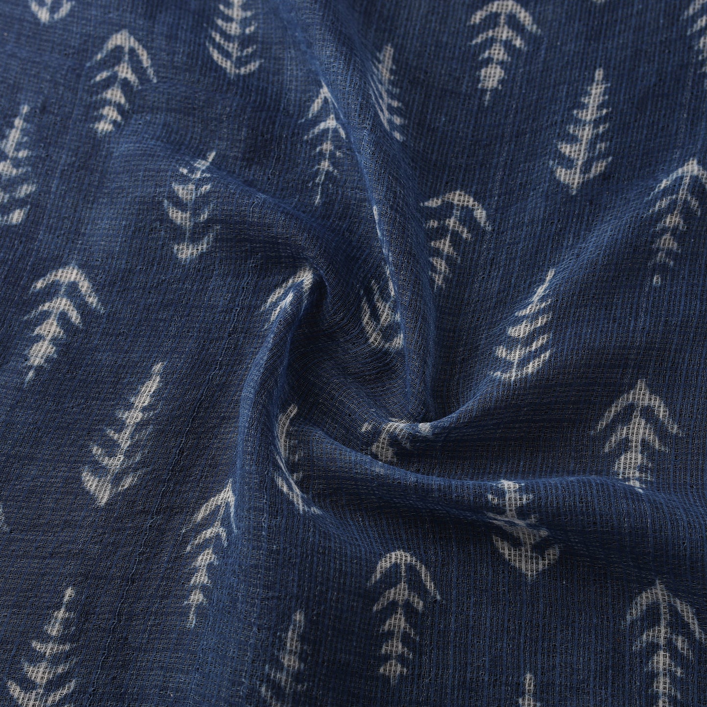 Bagru Indigo Hand Block Print Kota Doria Natural Dyed Cotton Fabric 05