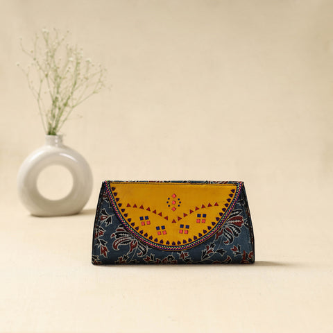 Handcrafted Kutch Ajrakh Flap Leather Clutch / Wallet 17