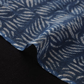 Bagru Indigo Hand Block Print Kota Doria Natural Dyed Cotton Fabric 06