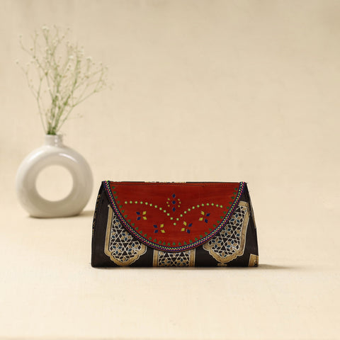 Handcrafted Kutch Ajrakh Flap Leather Clutch / Wallet 18