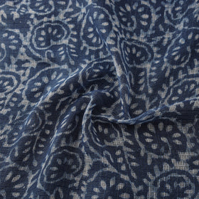 Bagru Indigo Hand Block Print Kota Doria Natural Dyed Cotton Fabric 09