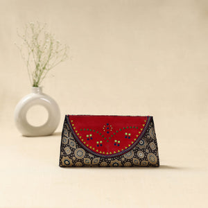 Handcrafted Kutch Ajrakh Flap Leather Clutch / Wallet 20