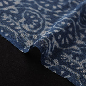 Bagru Indigo Hand Block Print Kota Doria Natural Dyed Cotton Fabric 09