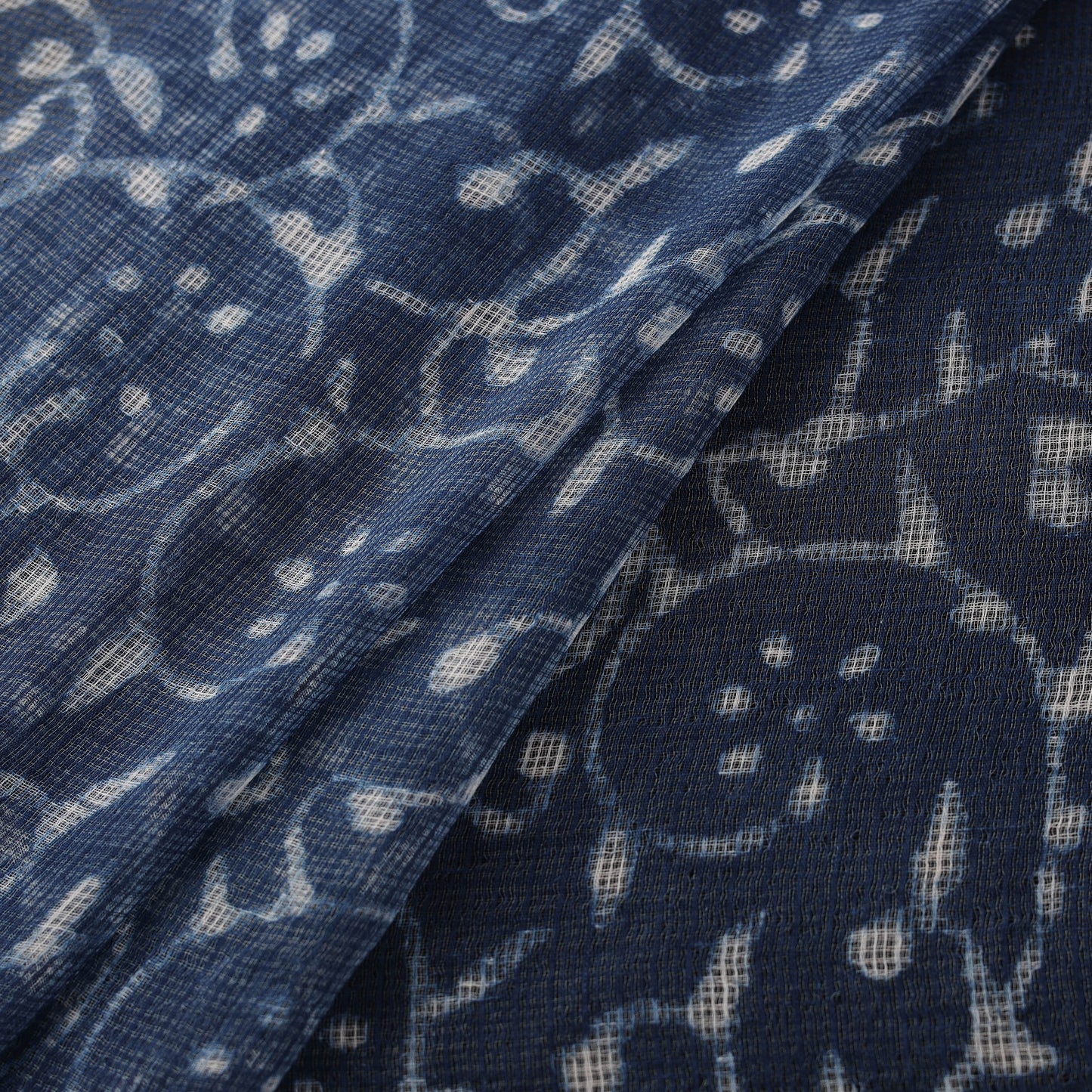 Bagru Indigo Hand Block Print Kota Doria Natural Dyed Cotton Fabric 10