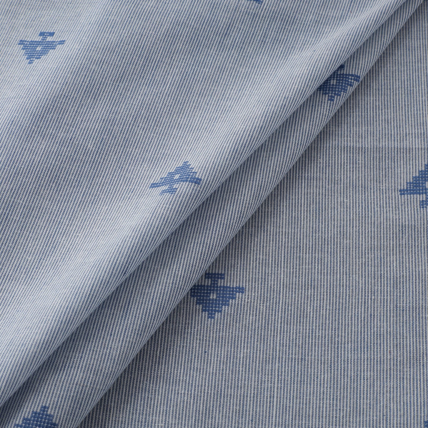 Blue - Prewashed Cotton Jacquard Fabric 18