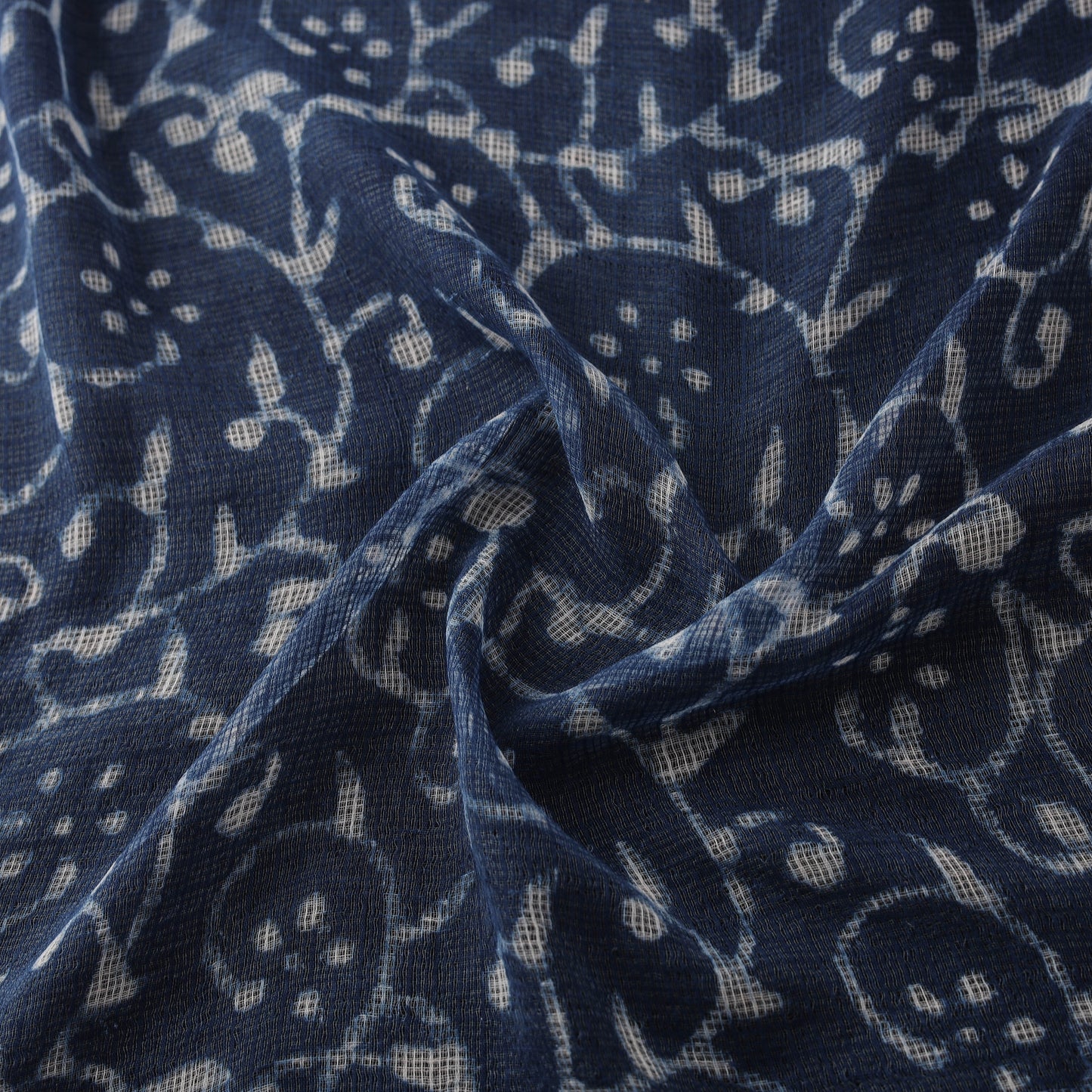 Bagru Indigo Hand Block Print Kota Doria Natural Dyed Cotton Fabric 10