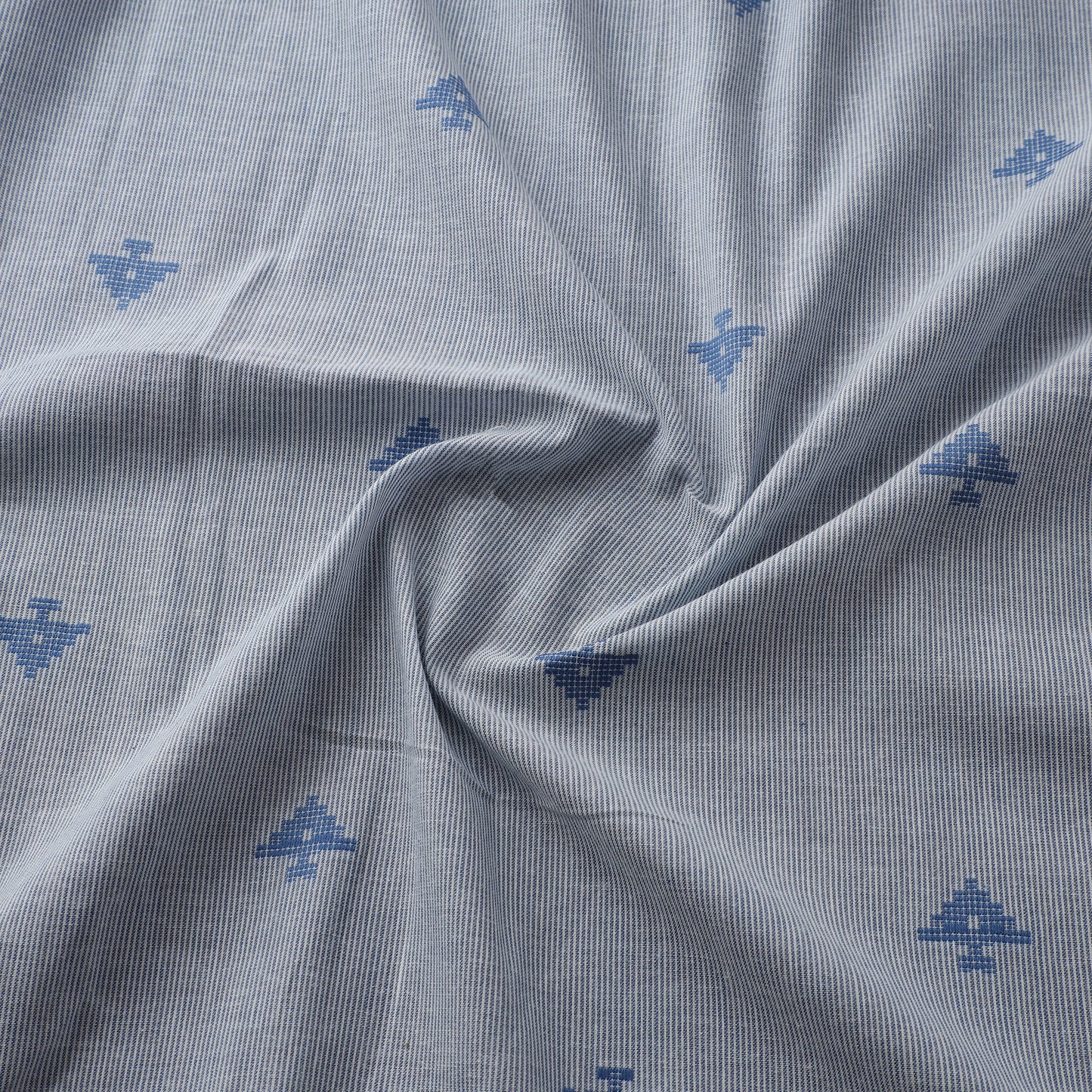 Blue - Prewashed Cotton Jacquard Fabric 18