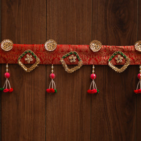 Handmade gota & bead work banarasi fabric toran for home