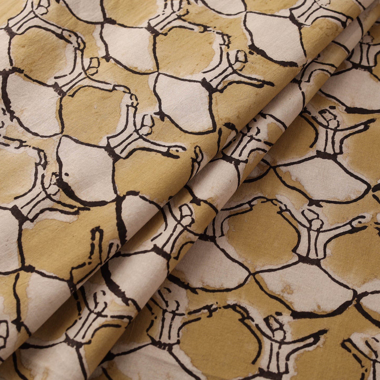 Bindaas Hand Block Art Print Natural Dyed Cotton Fabric 03
