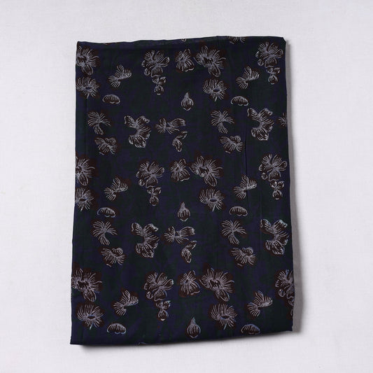Black - Sanganeri Block Printed Cotton Precut Fabric (1.65 meter) 58