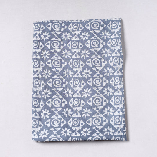 Grey - Sanganeri Block Printed Cotton Precut Fabric (1.9 meter) 62