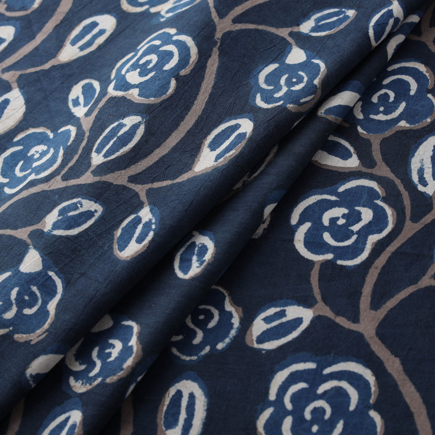 Bindaas Hand Block Art Print Natural Dyed Cotton Fabric 13