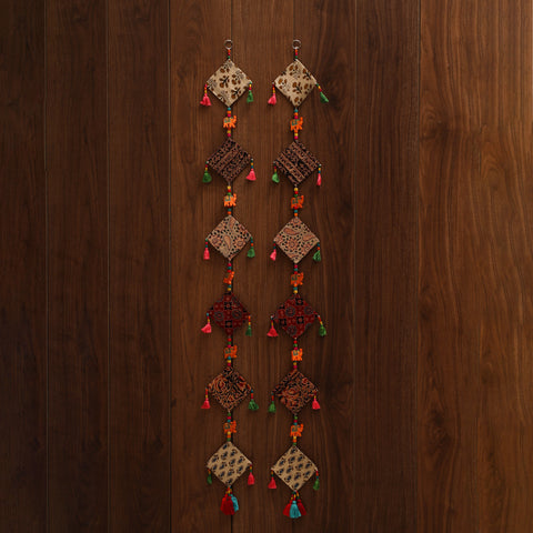 Multicolor - handmade bead work fabric hanging for home