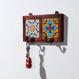  Original Blue Pottery Ceramic Tile Wall Hook Hanger (2 Peg) Online at iTokri.com