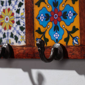  Original Blue Pottery Ceramic Tile Wall Hook Hanger (2 Peg) Online at iTokri.com