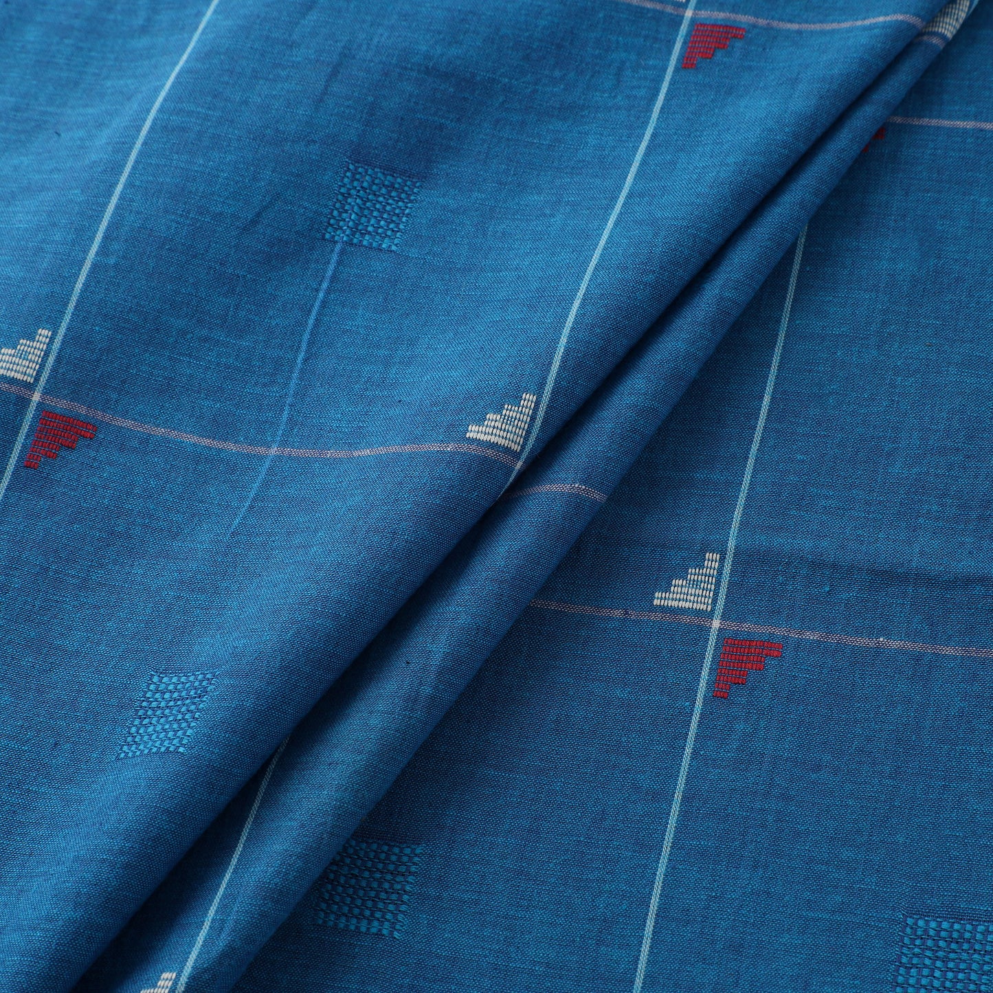 Blue - Prewashed Cotton Jacquard Fabric 49