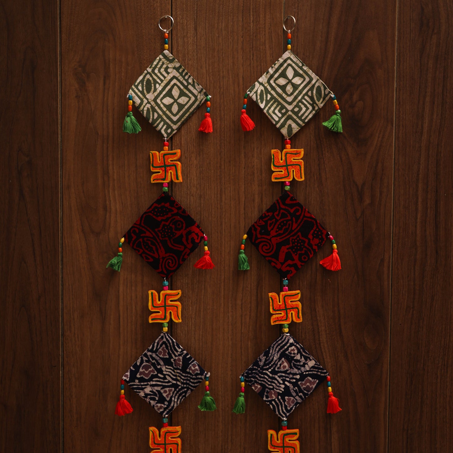 Multicolor - handmade bead work fabric hanging for home