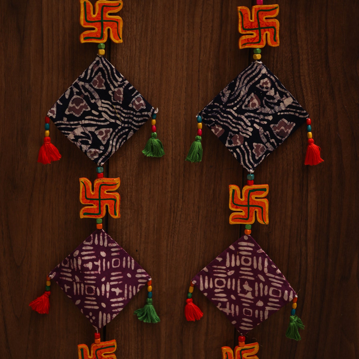 Multicolor - handmade bead work fabric hanging for home