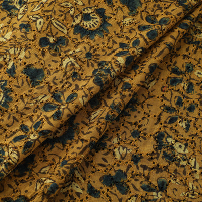 Ajrakh Hand Block Print Natural Dyed Cotton Hakoba Fabric 01