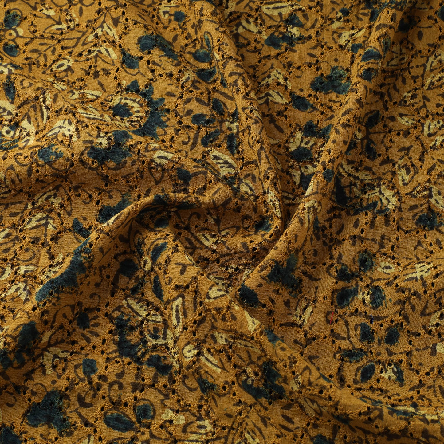 Ajrakh Hand Block Print Natural Dyed Cotton Hakoba Fabric 01