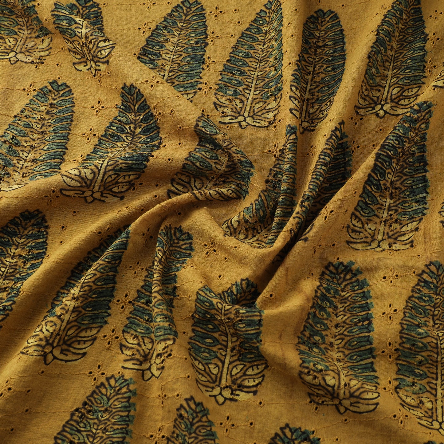 Ajrakh Hand Block Print Natural Dyed Cotton Hakoba Fabric 02
