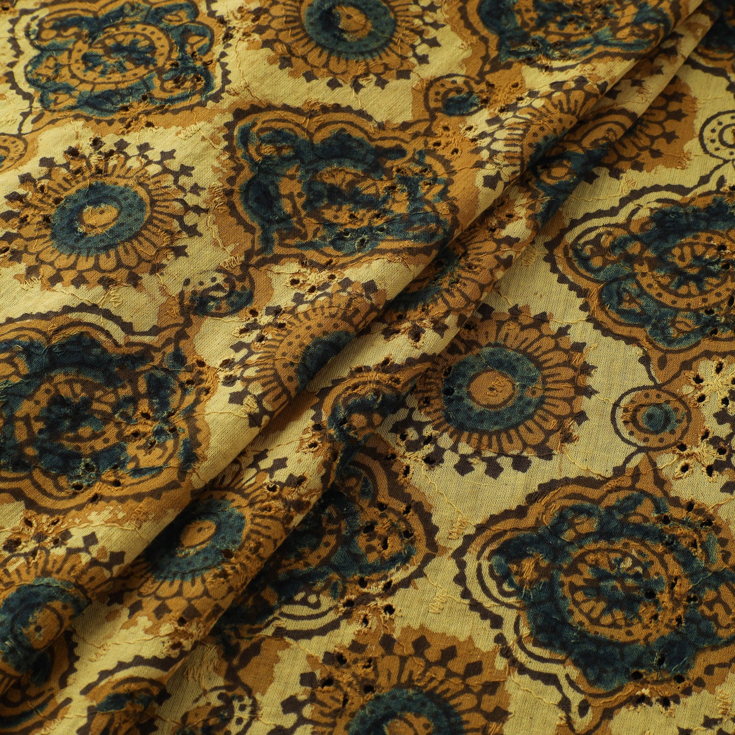 Ajrakh Hand Block Print Natural Dyed Cotton Hakoba Fabric 03