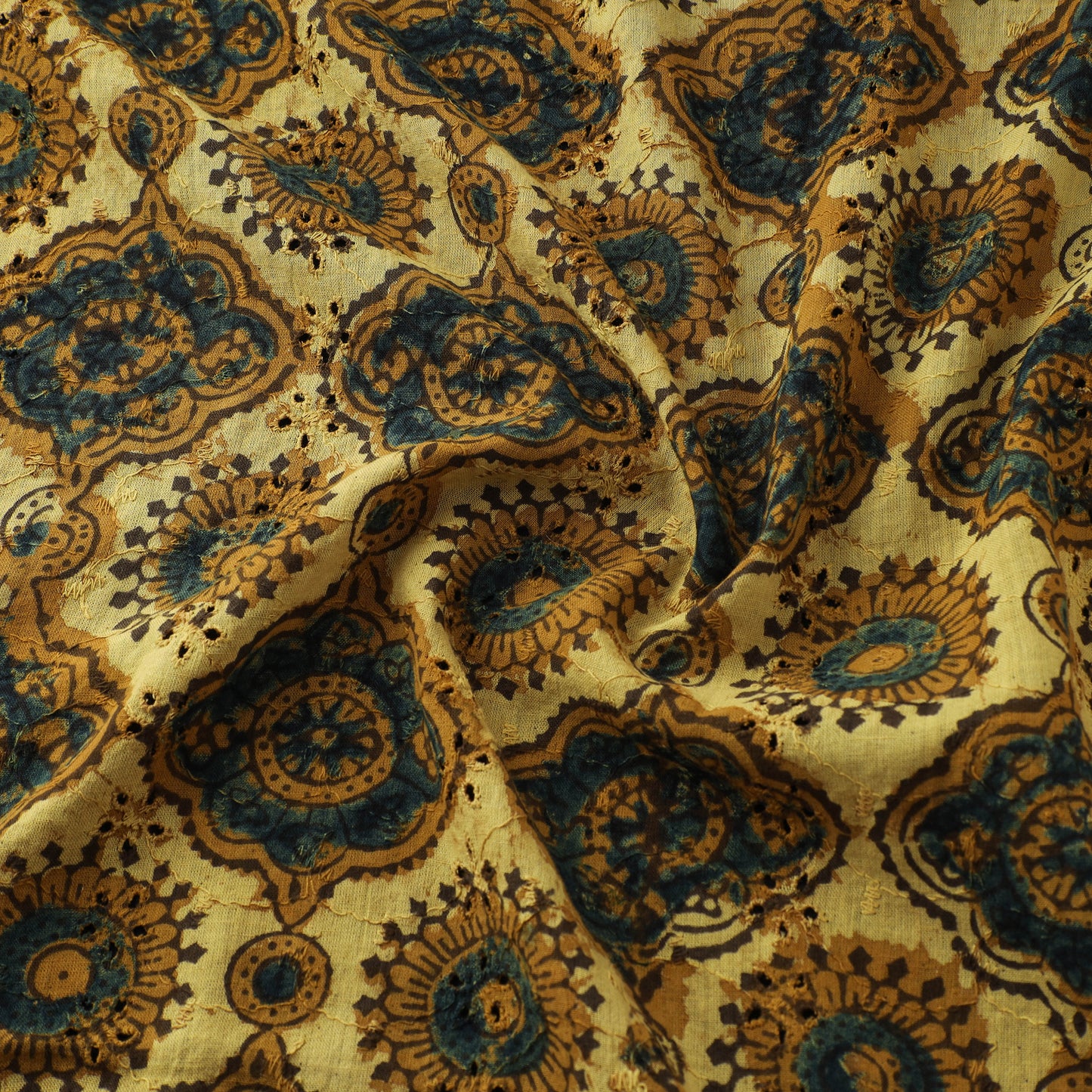 Ajrakh Hand Block Print Natural Dyed Cotton Hakoba Fabric 03