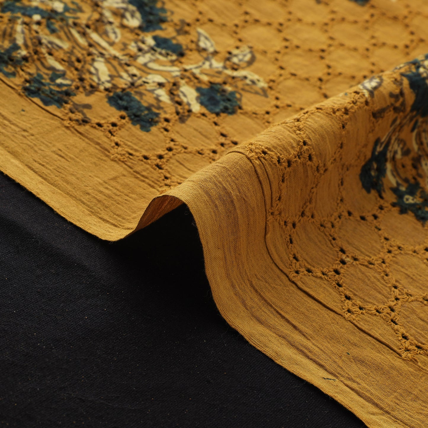 Ajrakh Hand Block Print Natural Dyed Cotton Hakoba Fabric 05